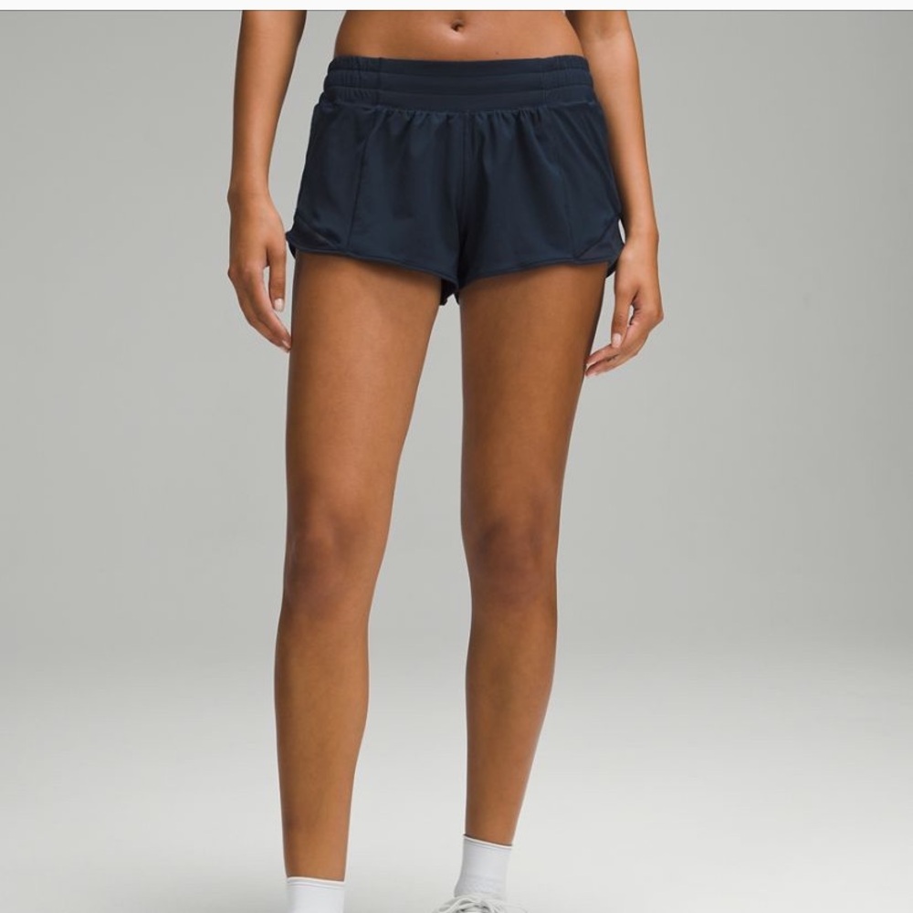 Navy Lululemon Hotty hot shorts
